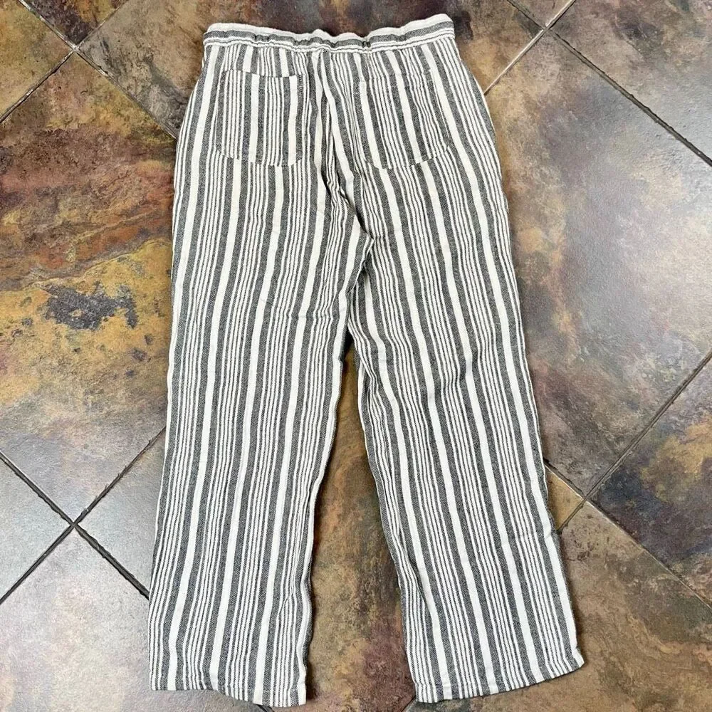 Old Navy High-Waisted Striped Linen-Blend Wide-Leg Pants Small - Picture 7 of 9